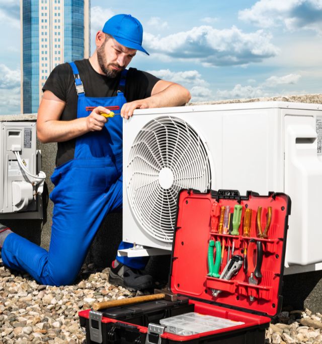 Royal Air Conditioning technicians at work in Qatar